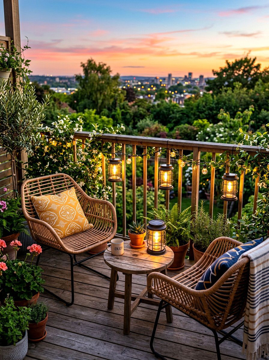 Solar Balcony Lanterns - 30 apartment patio mood lighting ideas
