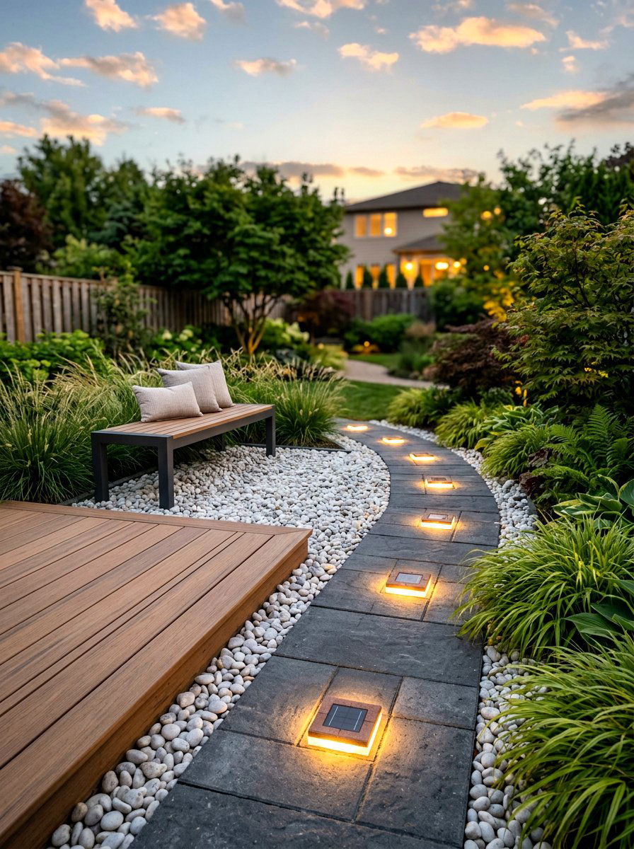 Solar Brick Lights - 30 deck lighting ideas