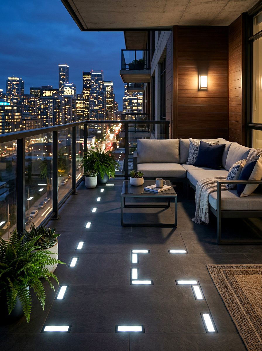 Solar Brick Lights - 30 apartment patio lighting ideas