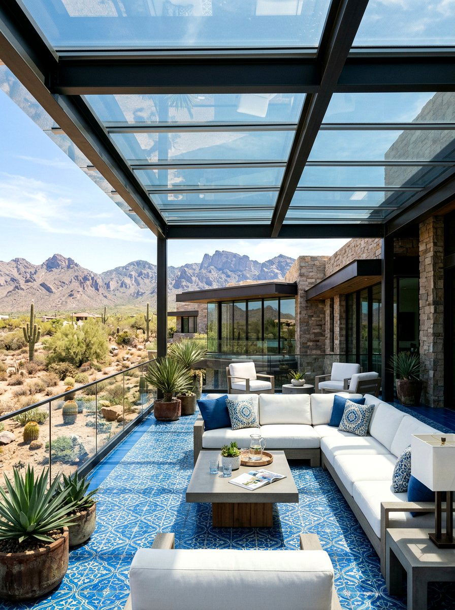 Solar Control Glass Terrace Roof - 30 transparent patio roof ideas