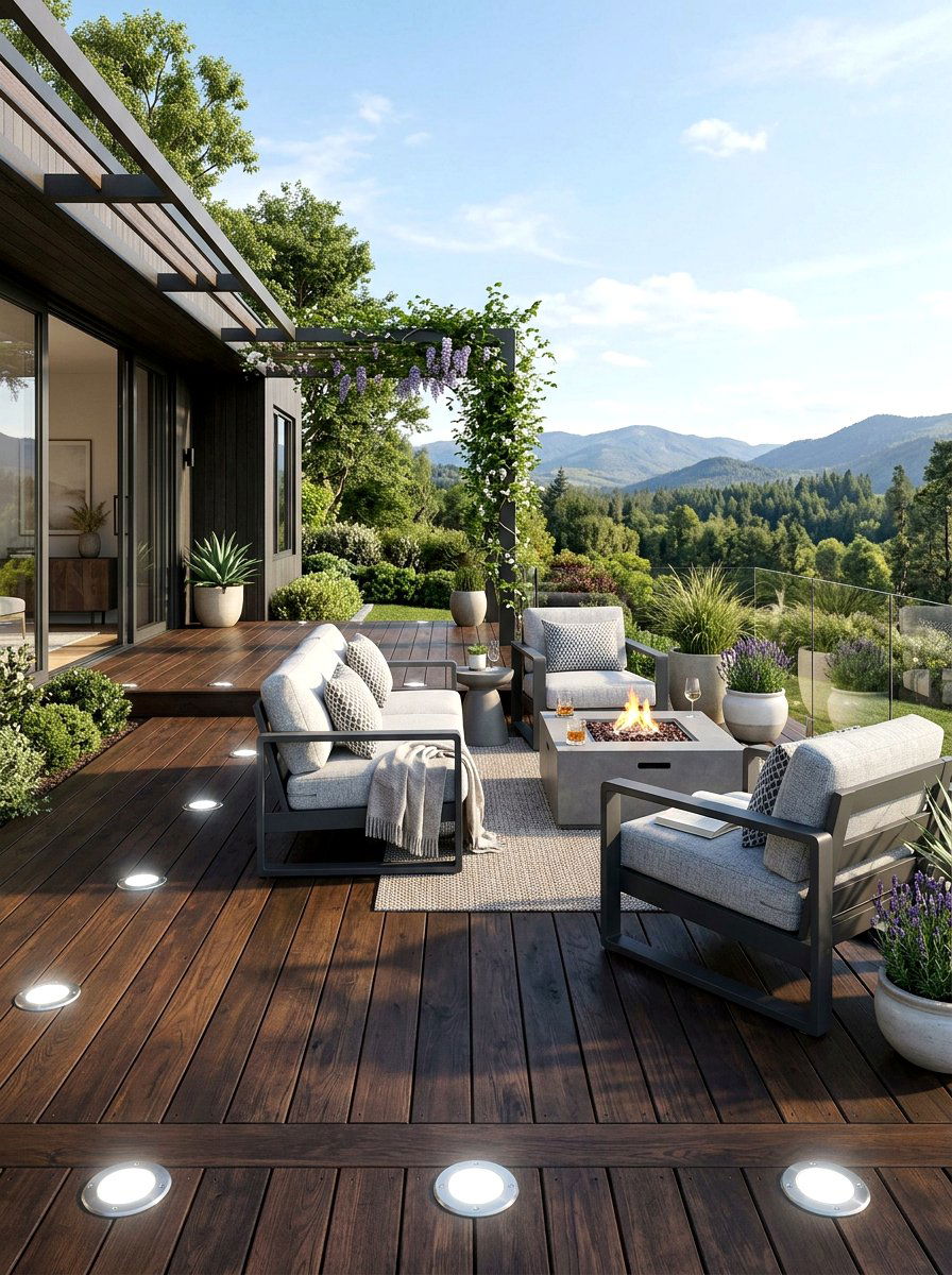 Solar Deck Lights - 30 apartment patio lighting ideas