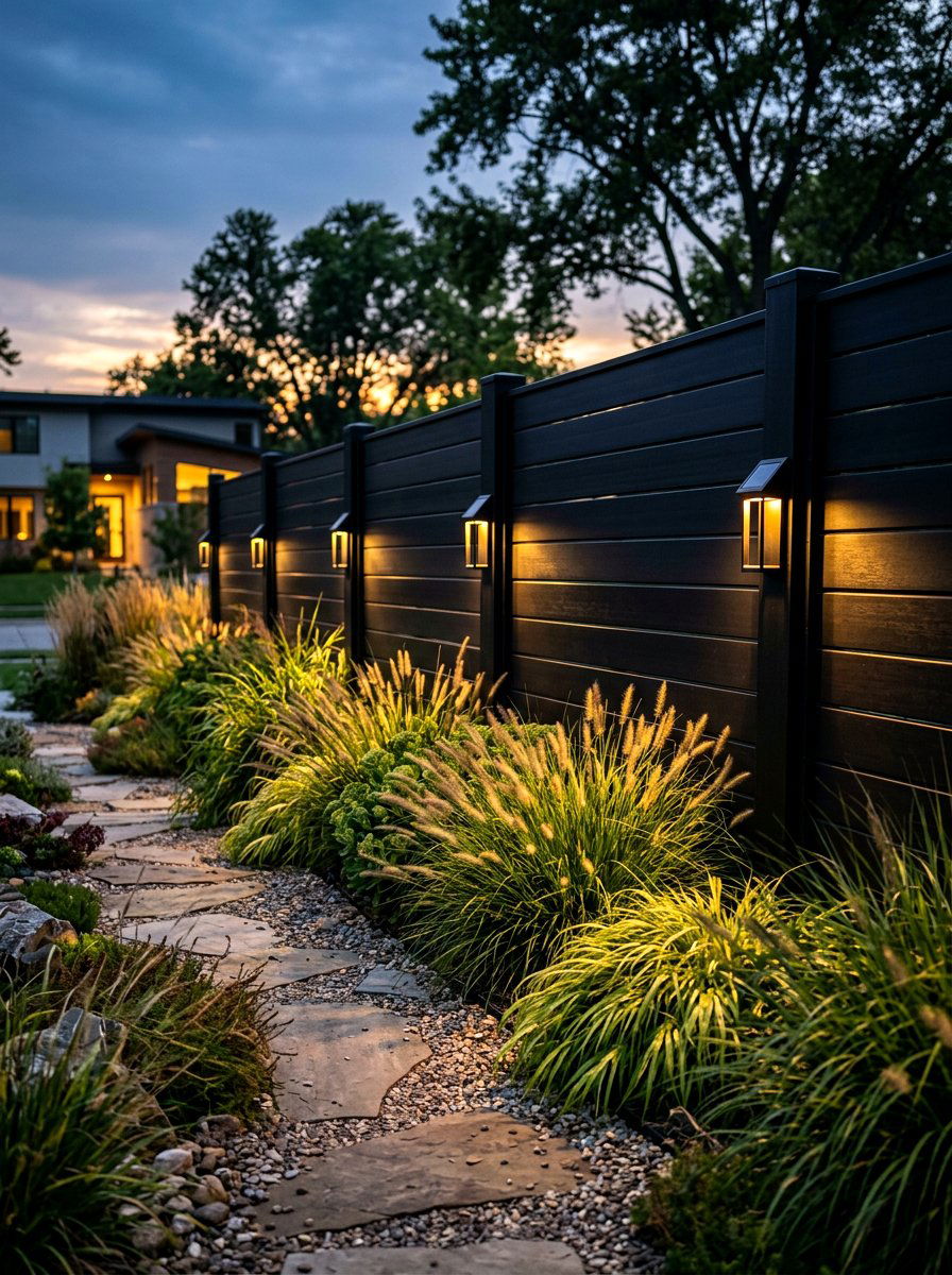 Solar Fence Lighting - 30 fence border ideas