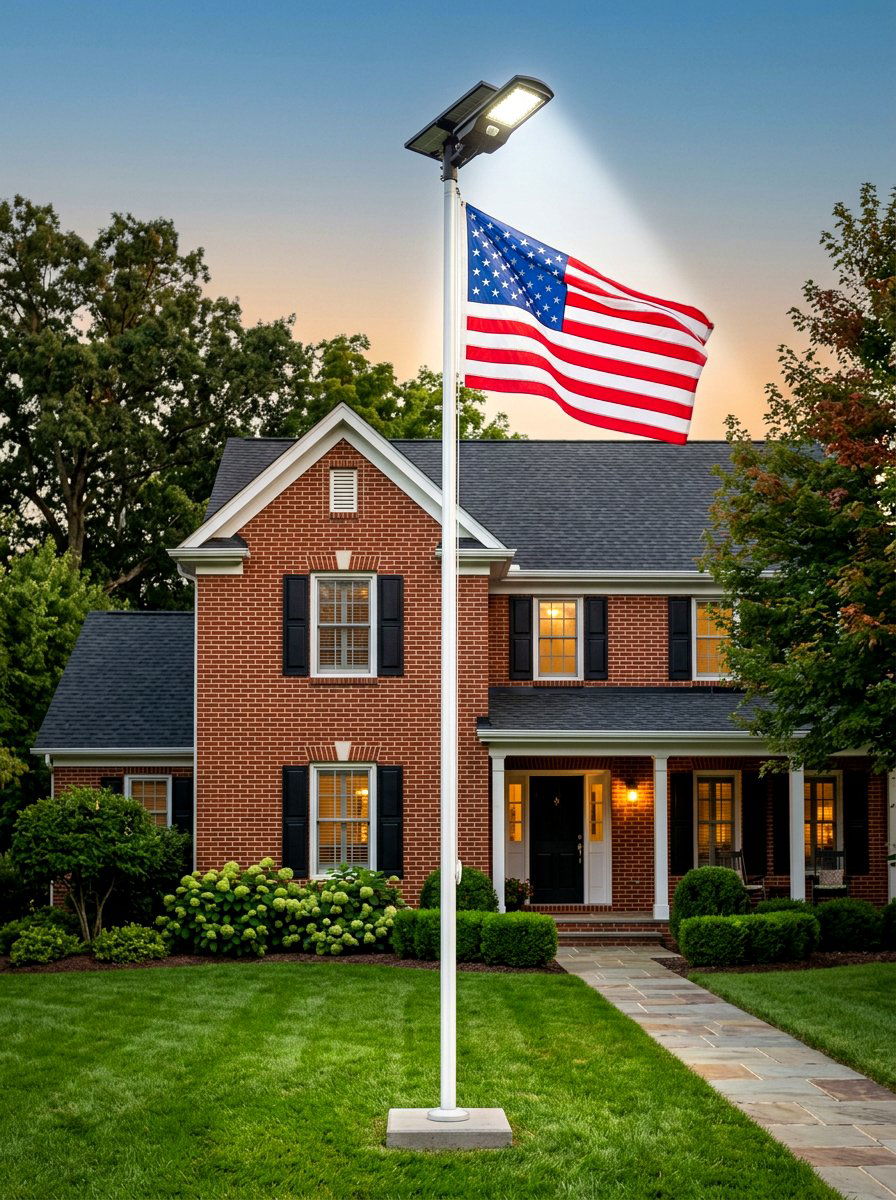 Solar Flagpole Lights - 30 solar lighting ideas