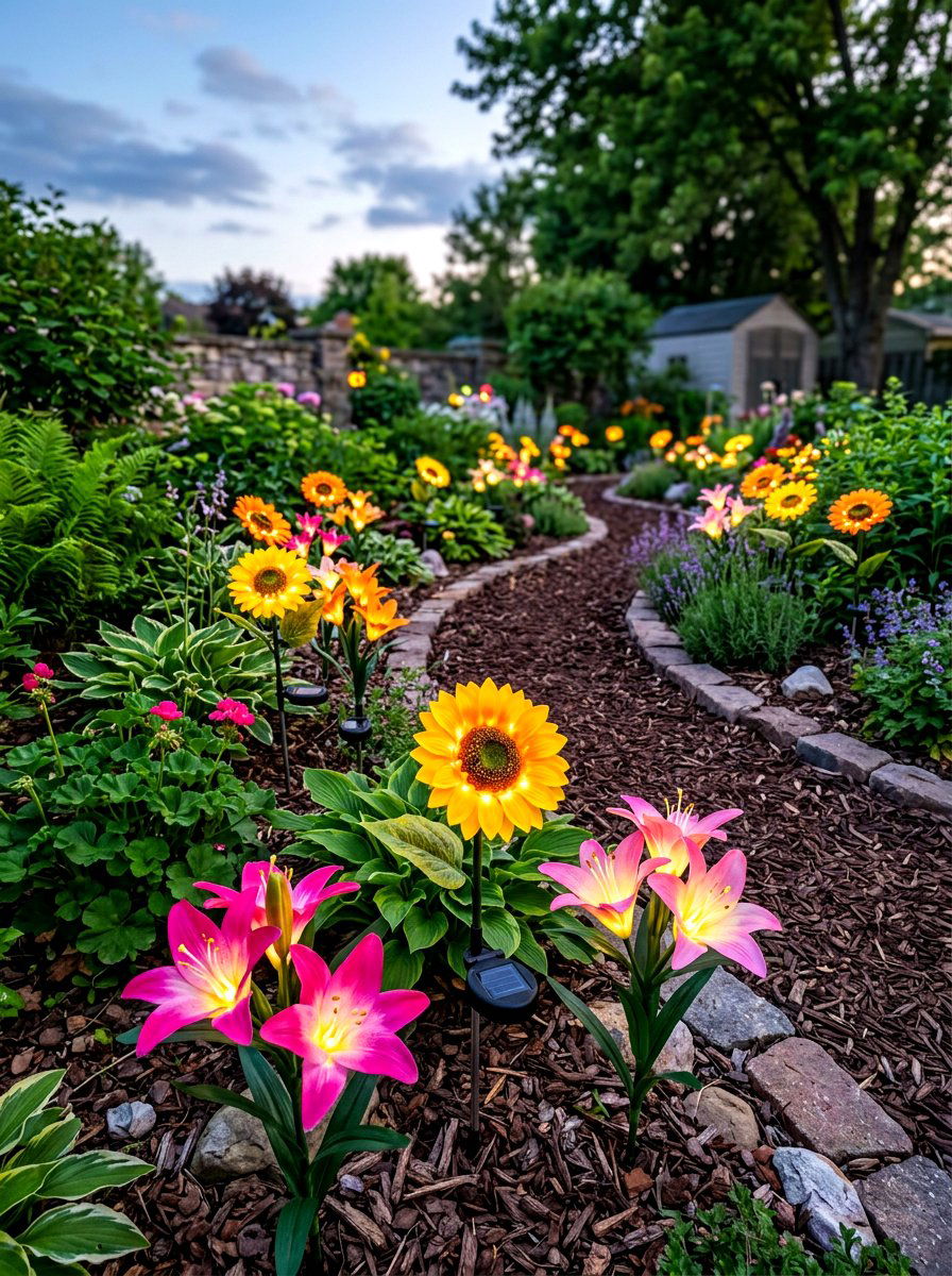 Solar Flower Lights - 30 solar lighting ideas
