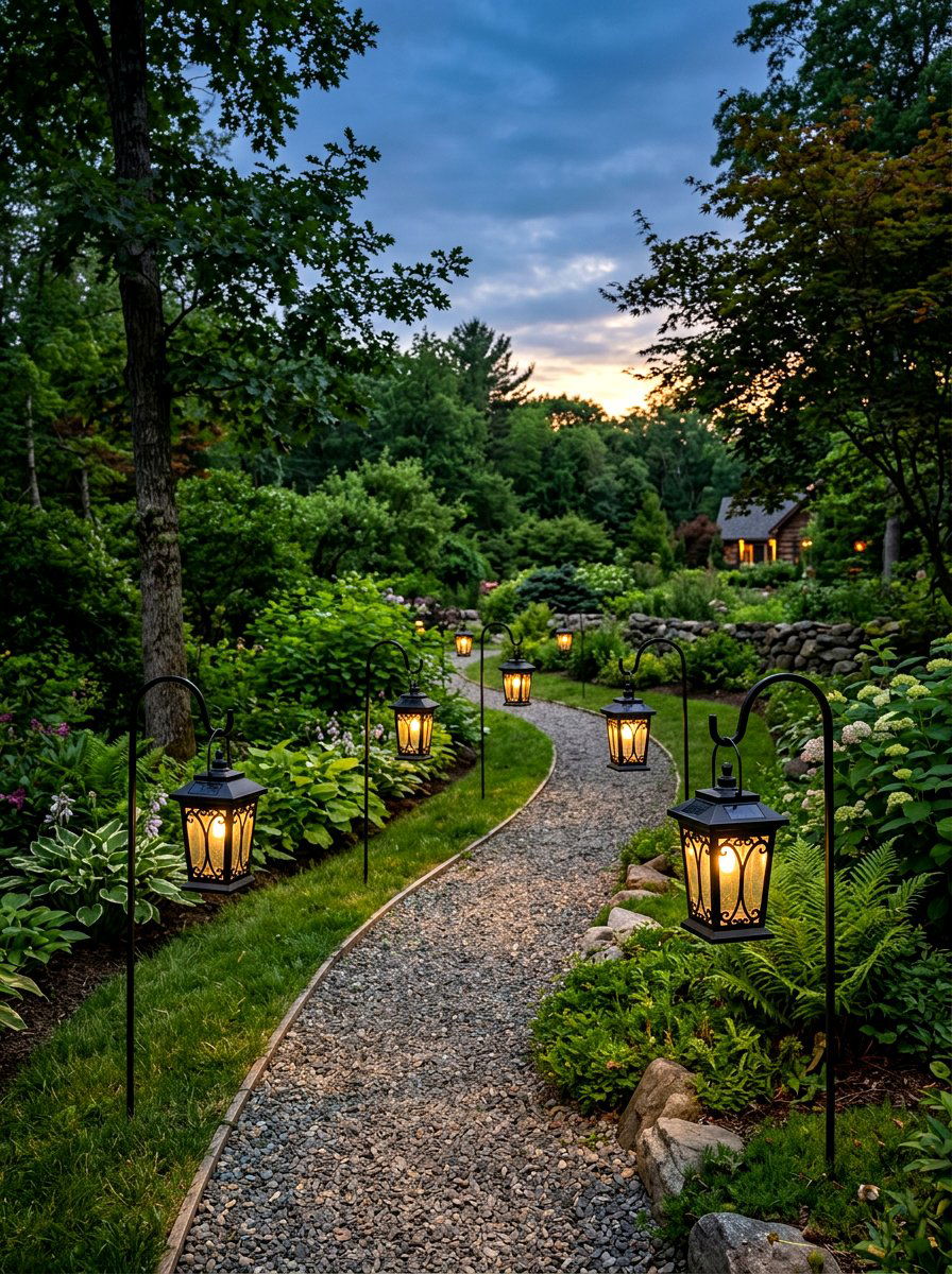 Solar Lantern Lighting - 30 meditation garden ideas