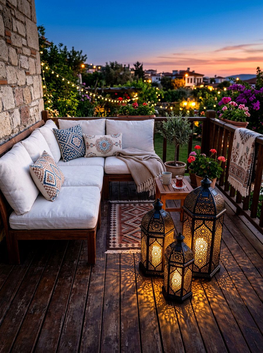Solar Lantern Lighting - 30 apartment patio ideas