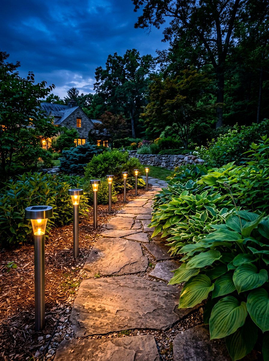 Solar Light Landscape Border - 30 front yard border ideas