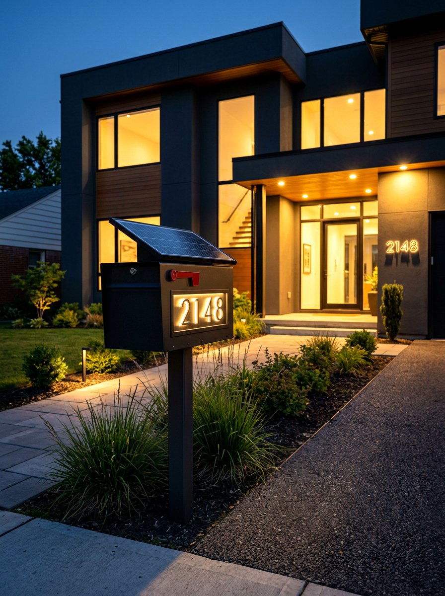 Solar Lighted Mailbox - 30 statement mailbox ideas aesthetic