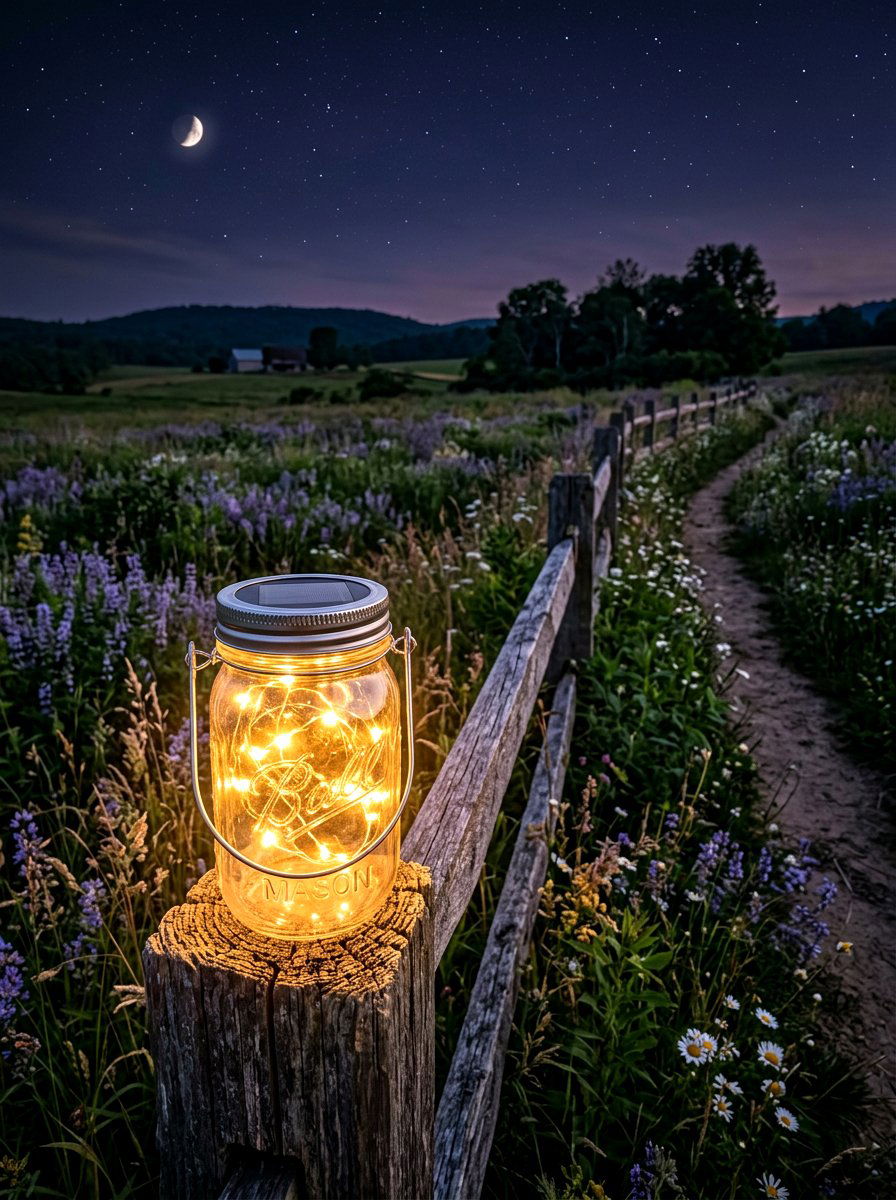 Solar Mason Jar Lantern - 30 lantern pathway ideas