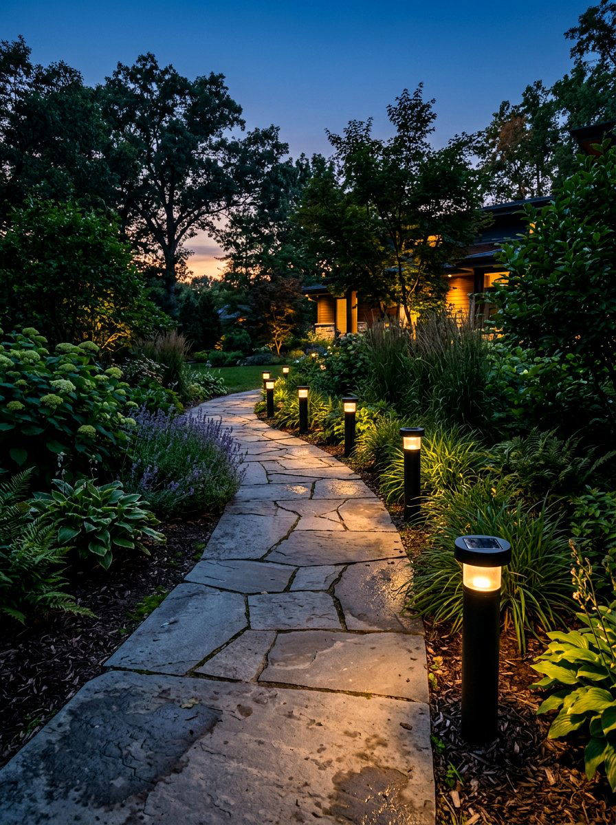 Solar Path Lighting - 30 small garden ideas