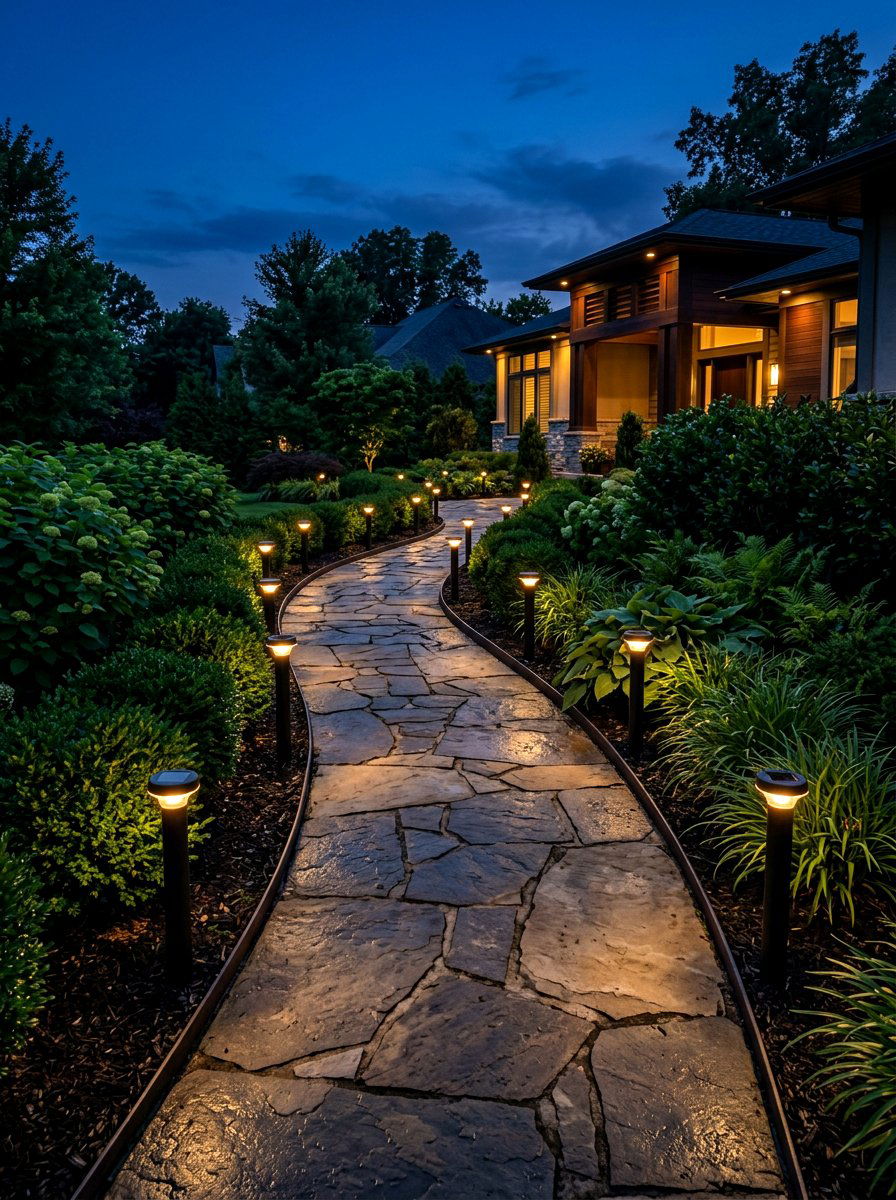 Solar Path Lighting - 30 budget backyard ideas