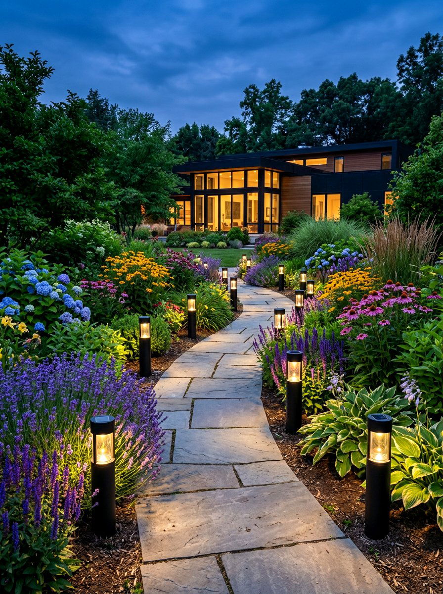 Solar Path Lights - 30 patio lighting ideas