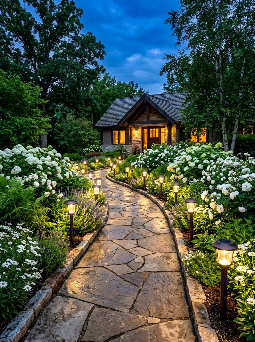 Solar Pathway Lighting - 30 moonlight patio garden ideas