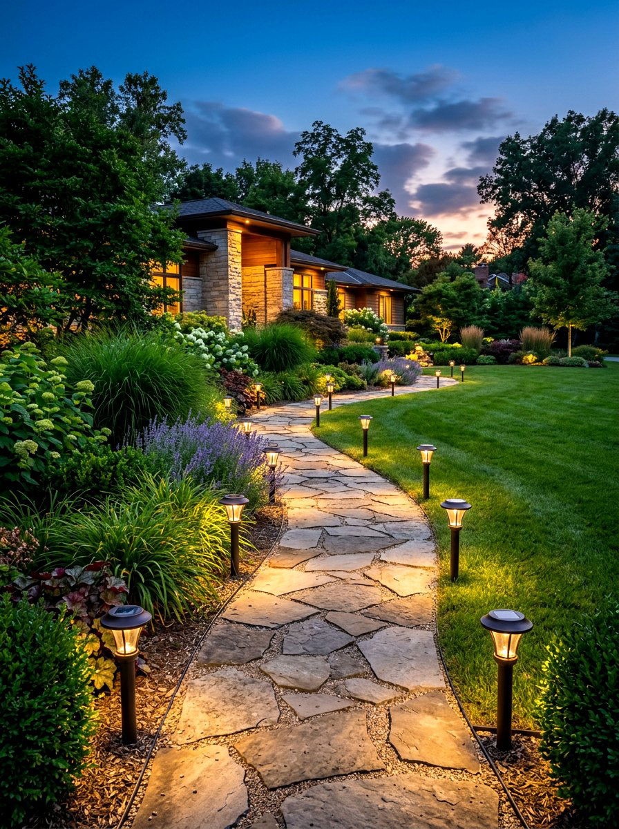 Solar Pathway Lighting - 30 front yard lighting ideas