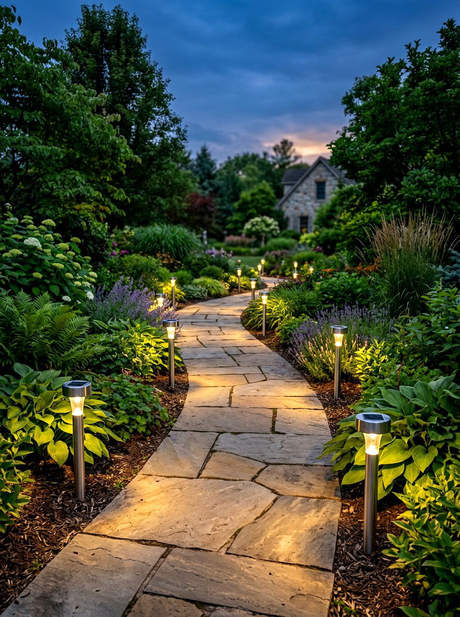 Solar Pathway Lights - 30 outdoor garden decor ideas
