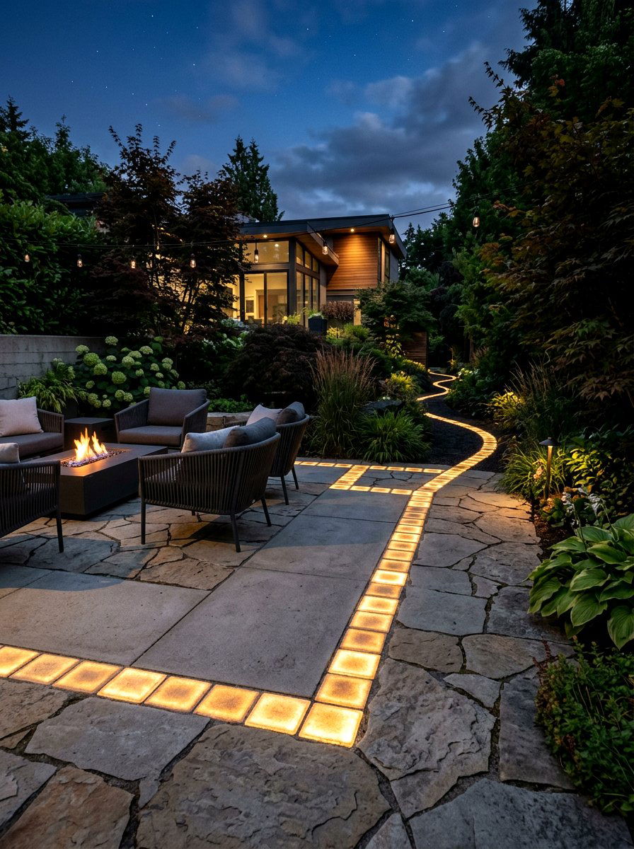 Solar Paver Bricks - 30 no harsh light patio ideas