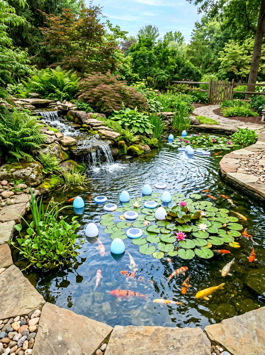 Solar Pond Lights - 30 solar lighting ideas
