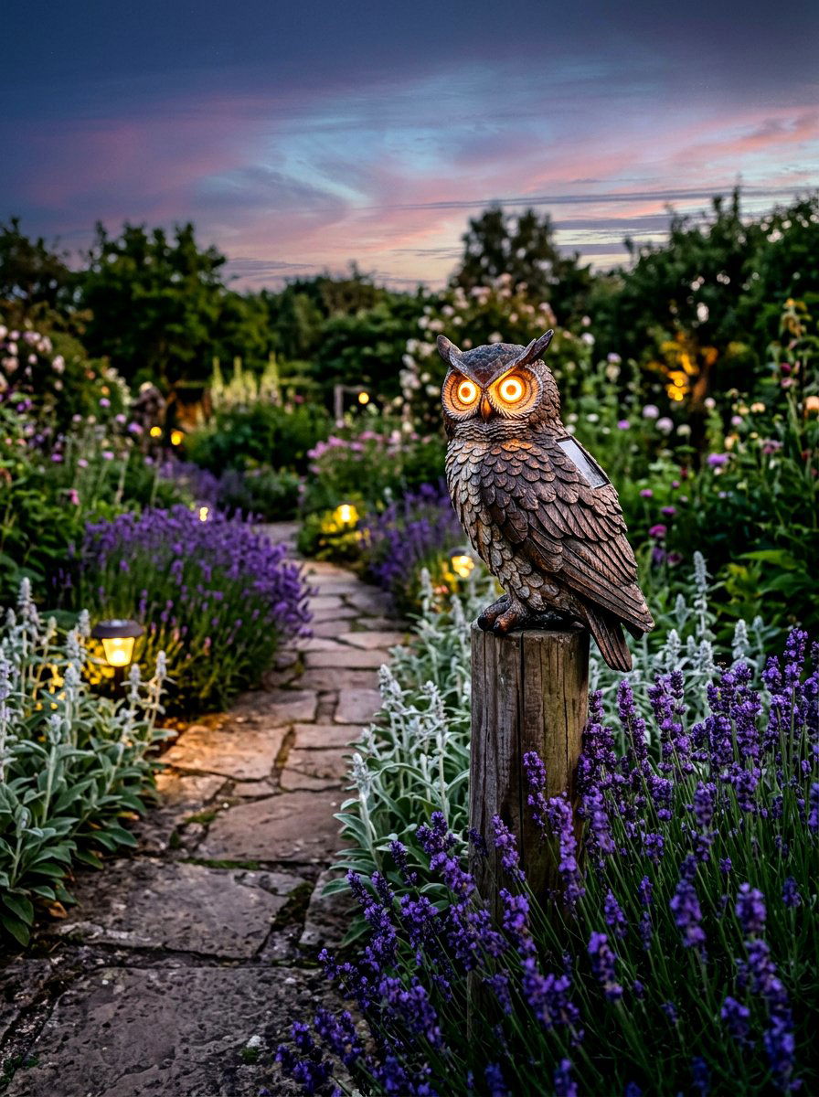 Solar Powered Animal Statue - 30 garden statue ideas