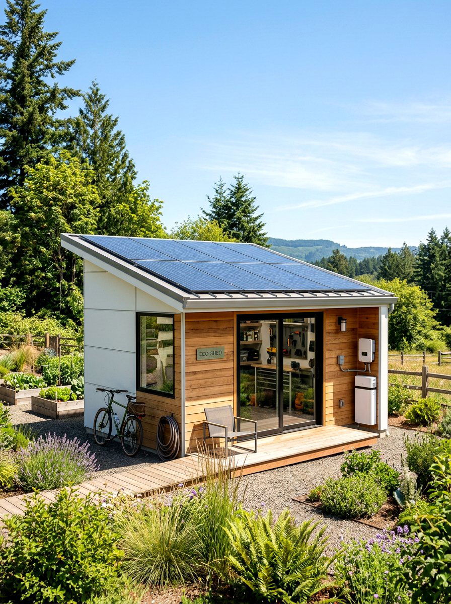 Solar Powered Backyard Shed - 30 modern shed ideas