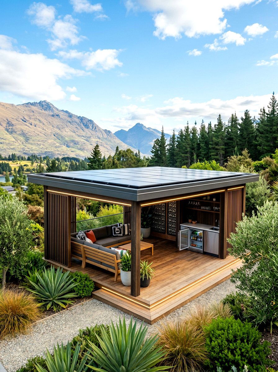 Solar Powered Cabana - 30 pool cabana patio ideas