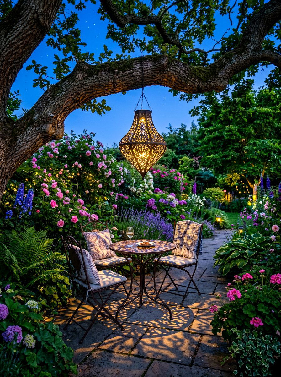 Solar Powered Garden Chandelier - 30 outdoor chandelier ideas
