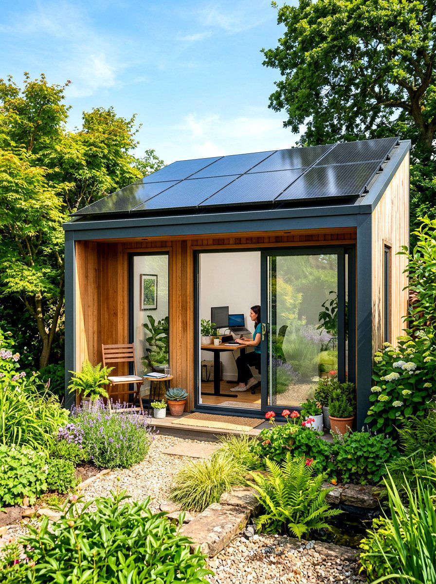 Solar Powered Home Office - 30 energy efficient home office ideas