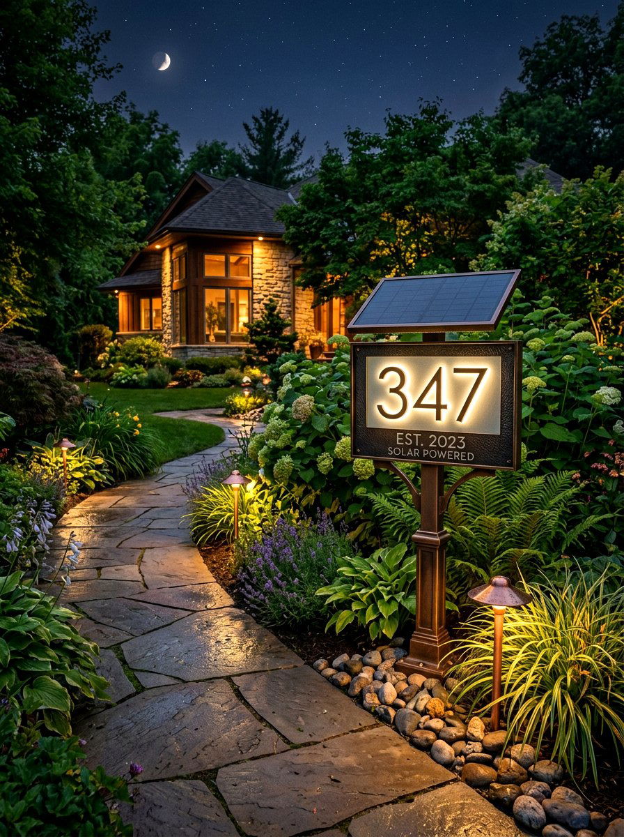 Solar Powered House Number Sign - 30 house number sign ideas luxury
