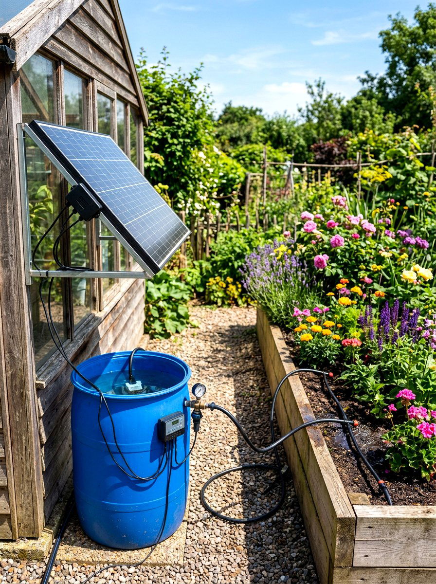 Solar Powered Irrigation Pump - 30 greenhouse watering setup ideas