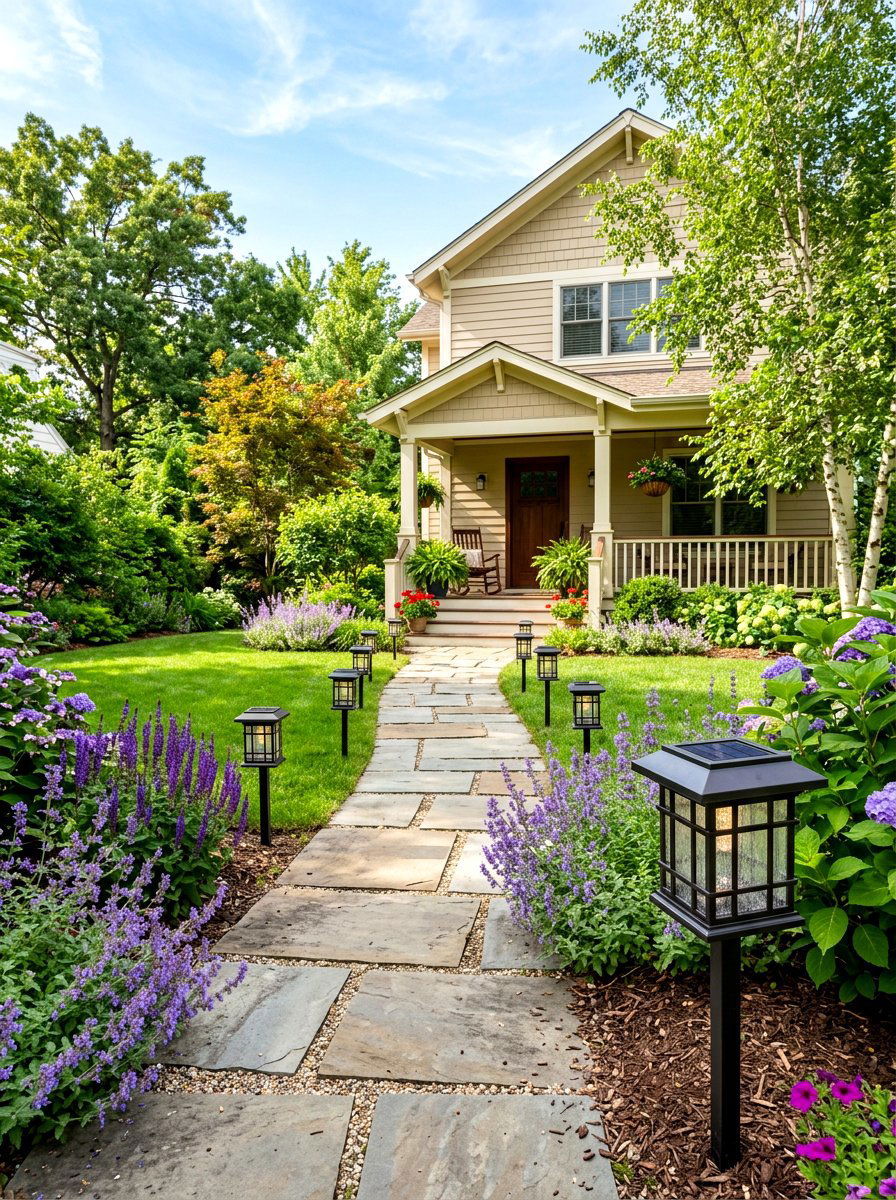 Solar Powered Pathway Lantern - 30 porch lantern ideas