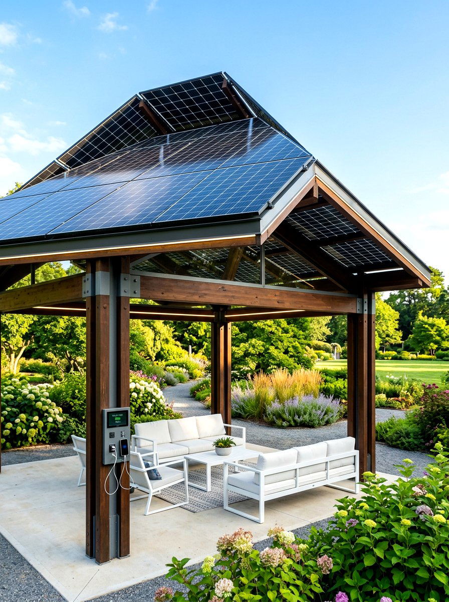 Solar Powered Pavilion - 30 outdoor retreat pavilion ideas
