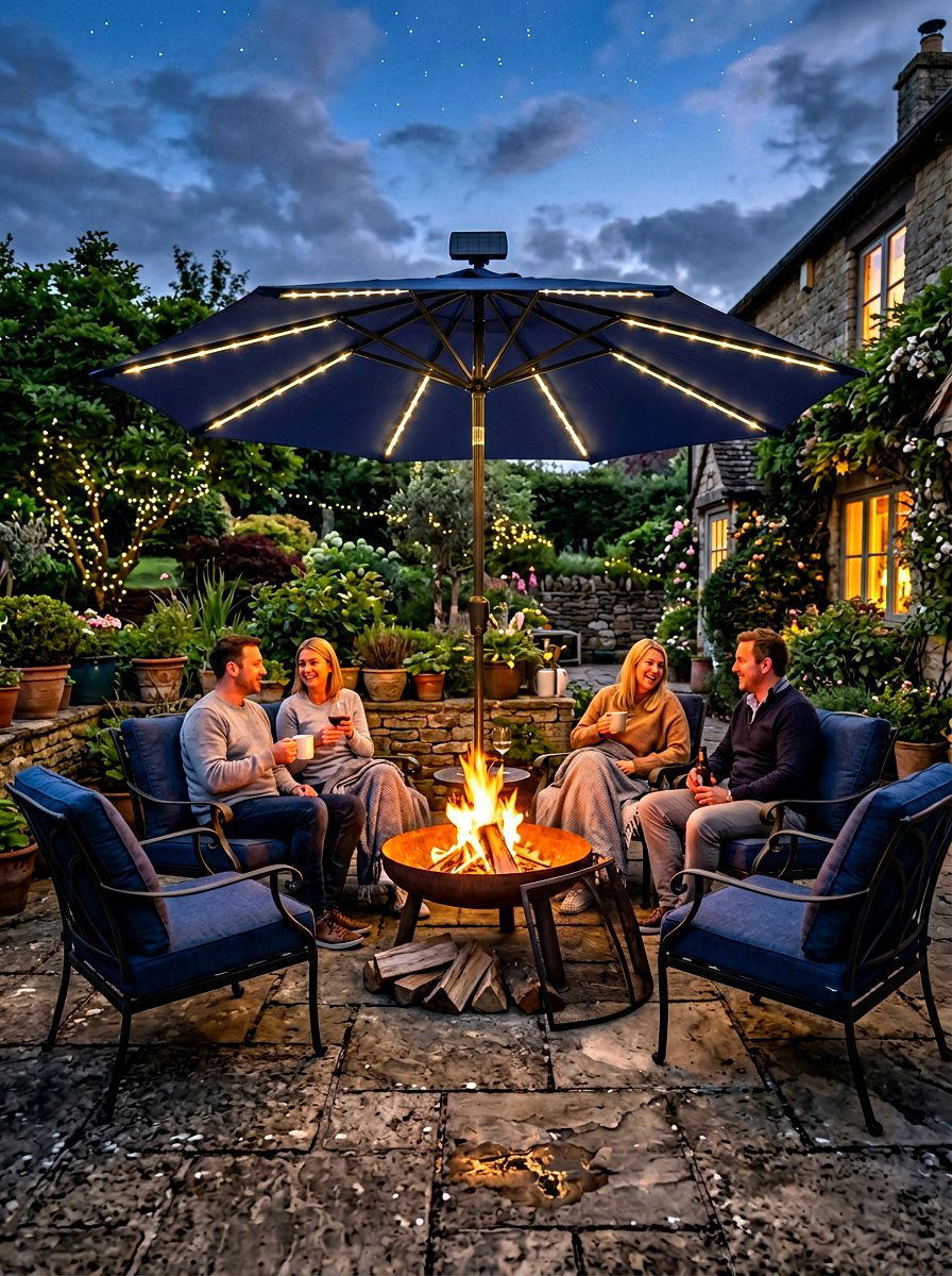 Solar Powered Umbrella - 30 patio umbrella ideas