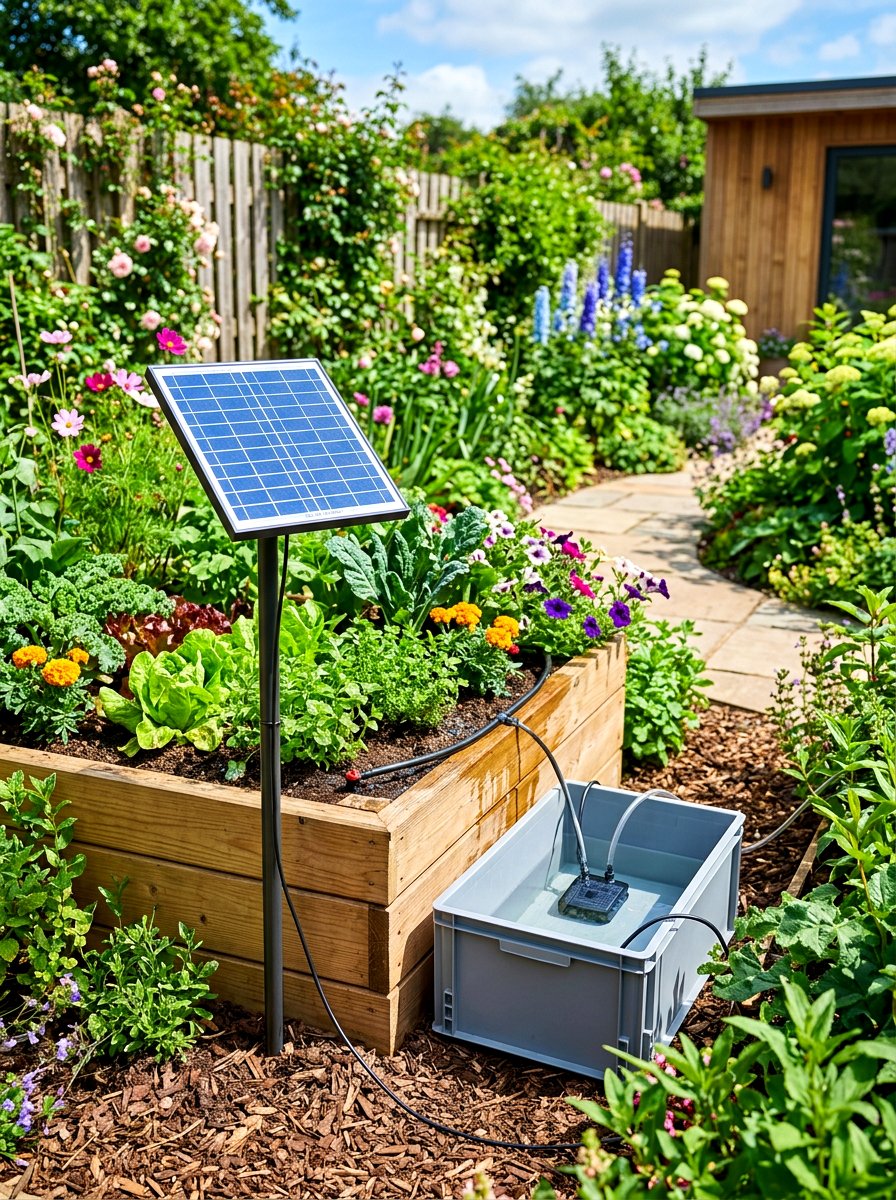Solar Powered Watering - 30 herb garden watering ideas