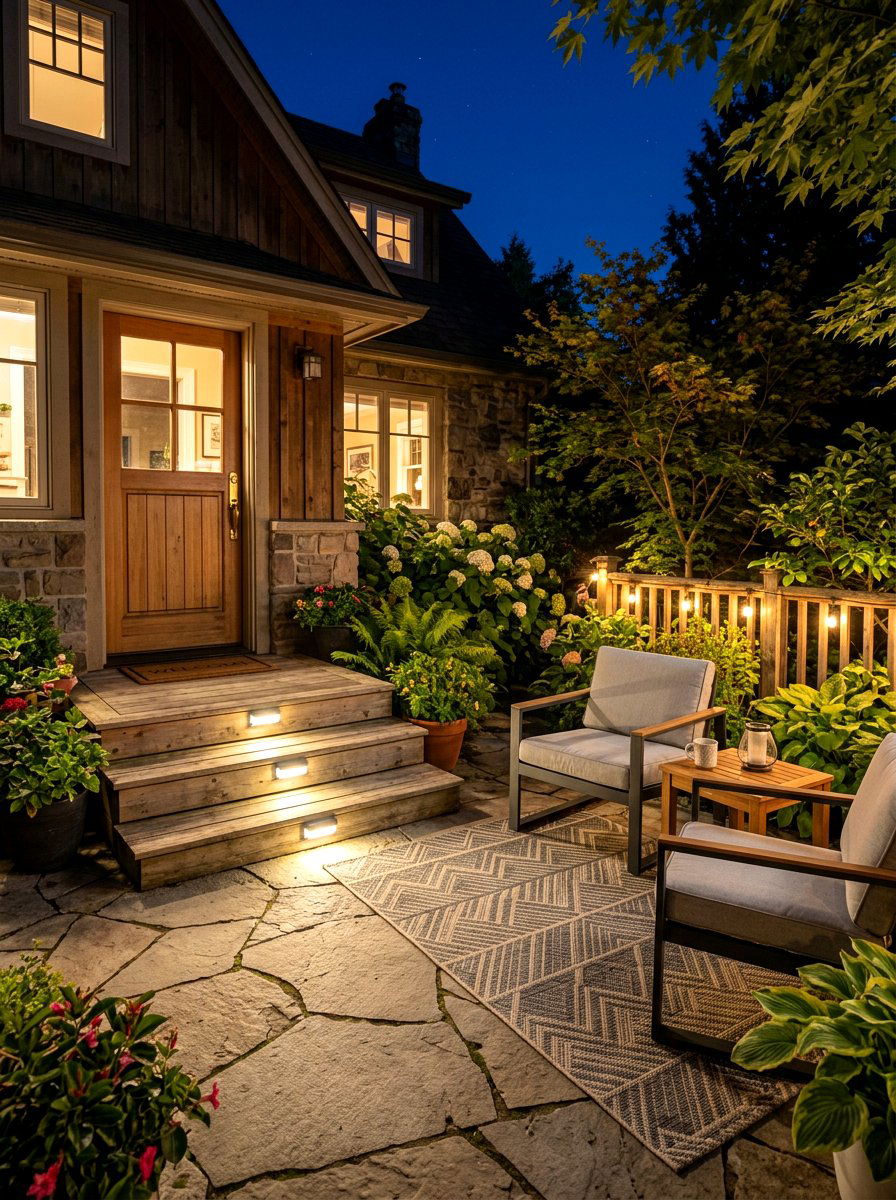 Solar Step Lights - 30 apartment patio lighting ideas