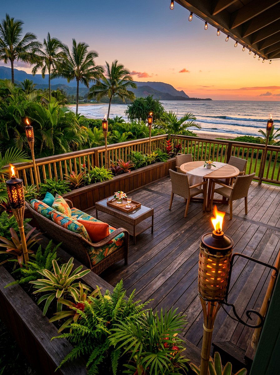 Solar Tiki Torches - 30 deck lighting ideas