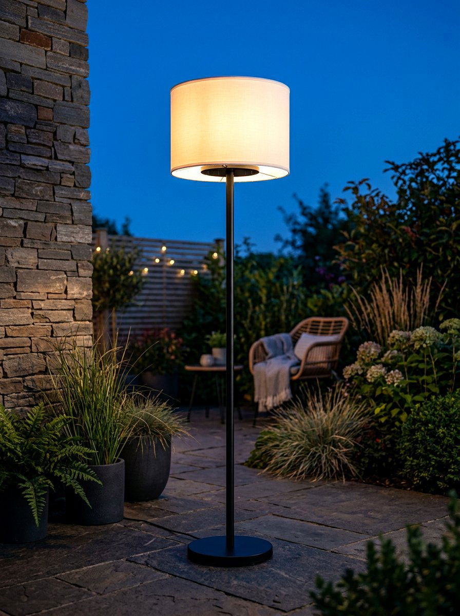 Solar floor lamp - 30 porch corner decor ideas