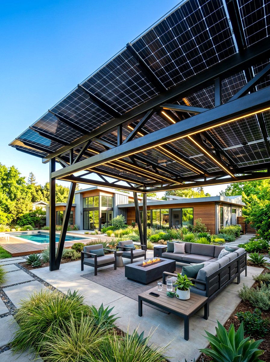 Solar panel pavilion - 30 open air pavilion ideas