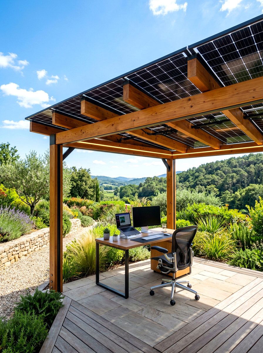 Solar panel roof - 30 pergola roof ideas