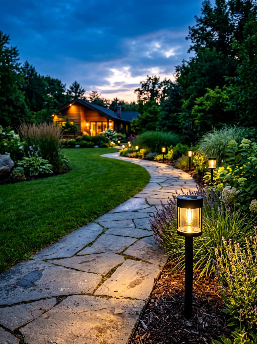 Solar path light - 30 landscape lighting ideas
