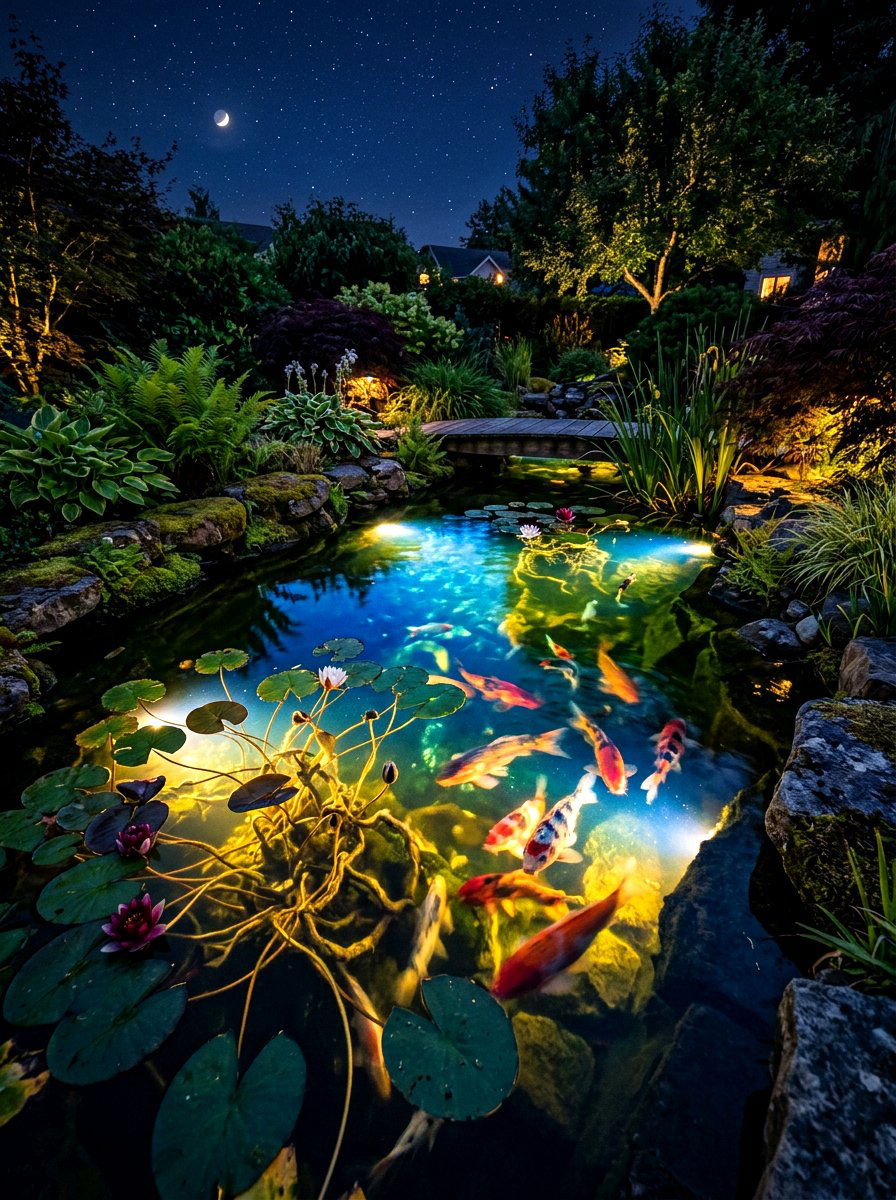 Solar pond lights - 30 solar garden lighting ideas