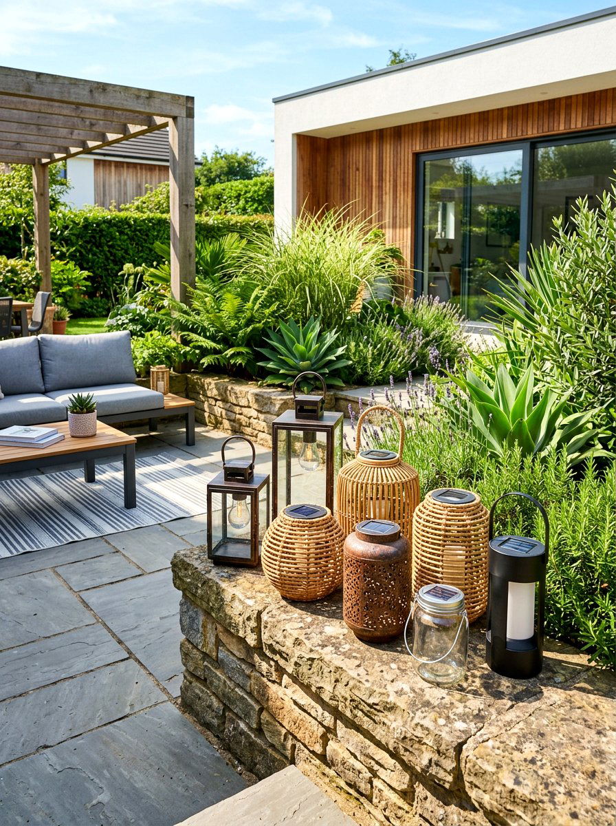 Solar powered lanterns - 30 lantern patio cluster ideas