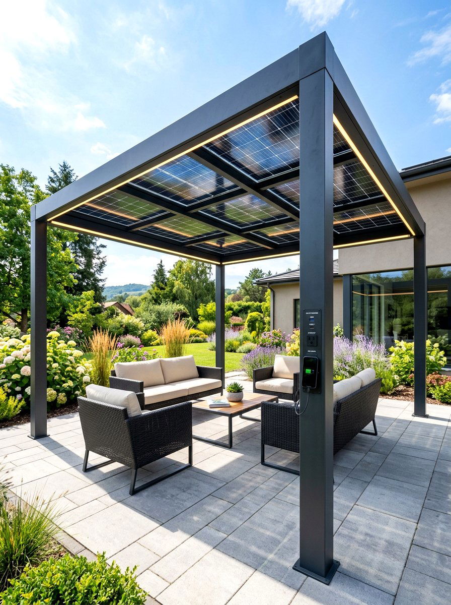 Solar powered metal patio cover - 30 metal patio cover ideas