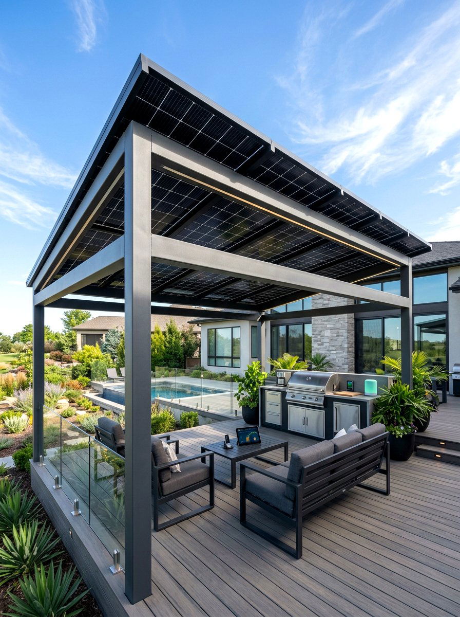 Solar powered patio cover - 30 patio canopy ideas