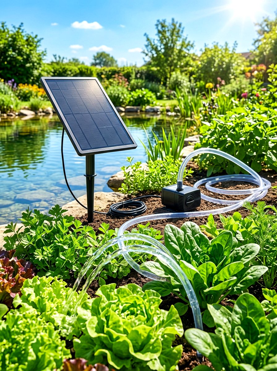 Solar powered pump - 30 raised bed irrigation ideas