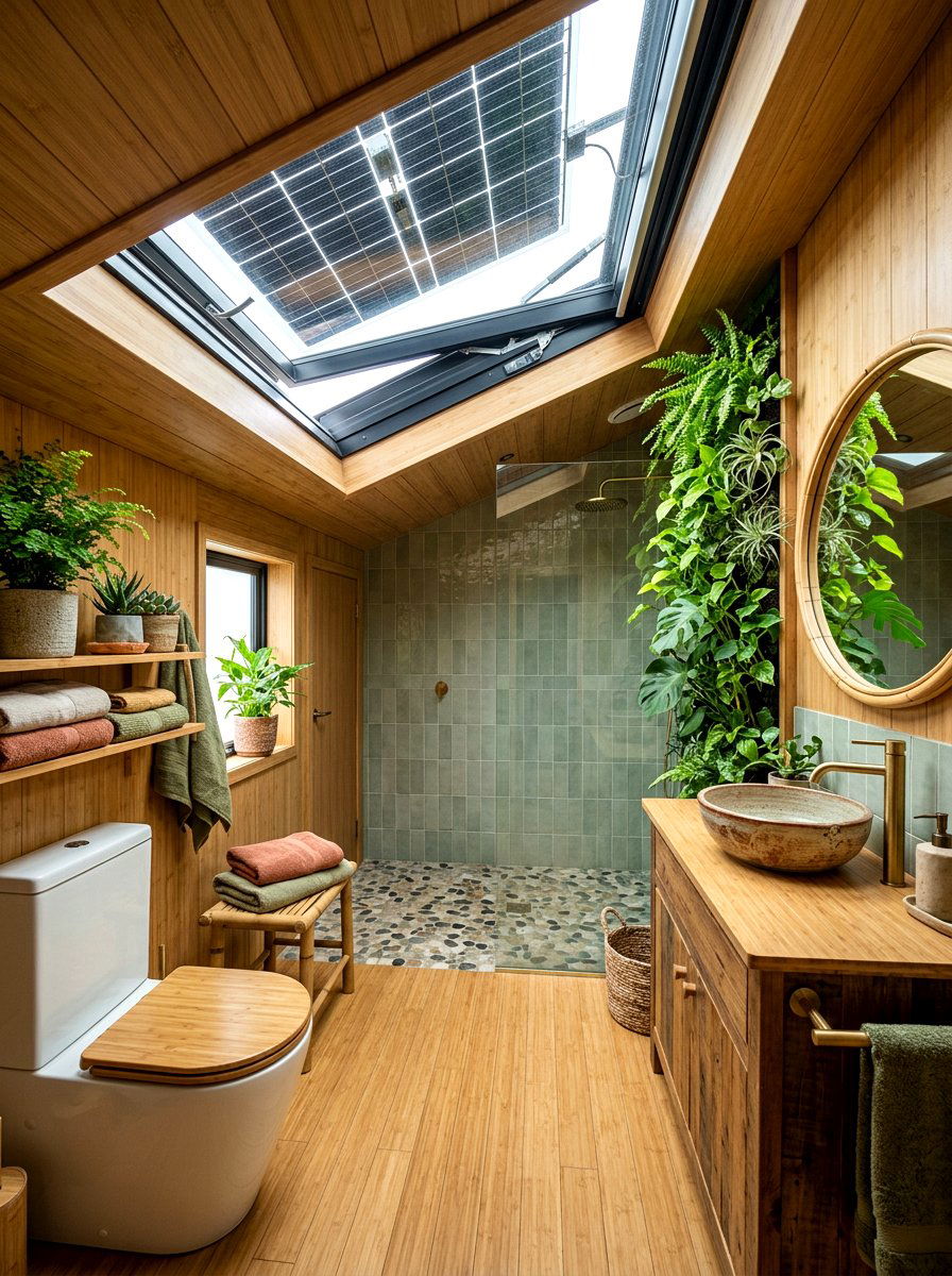 Solar powered skylight - 30 bathroom skylight ideas