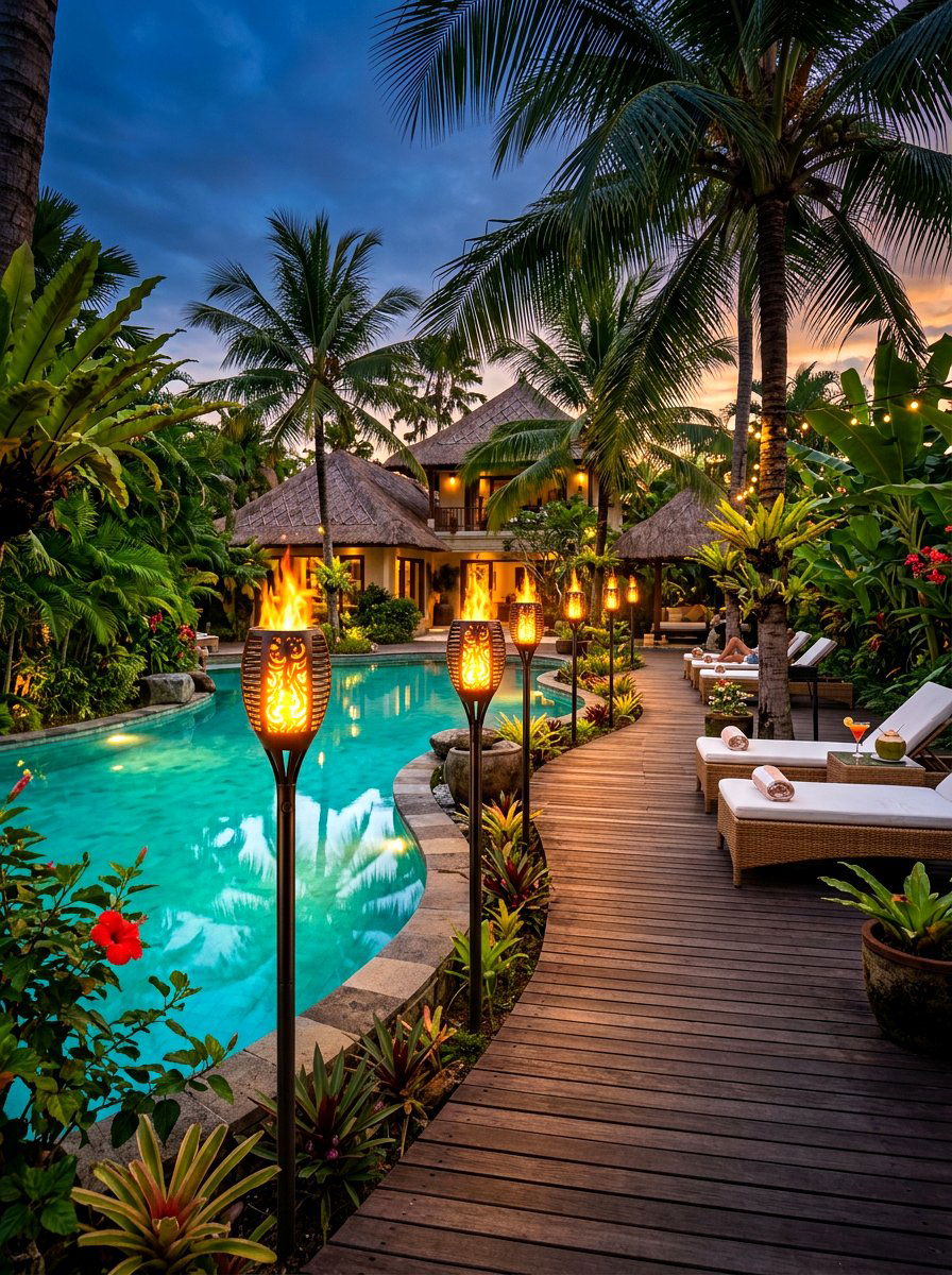 Solar torch lights - 30 solar garden lighting ideas