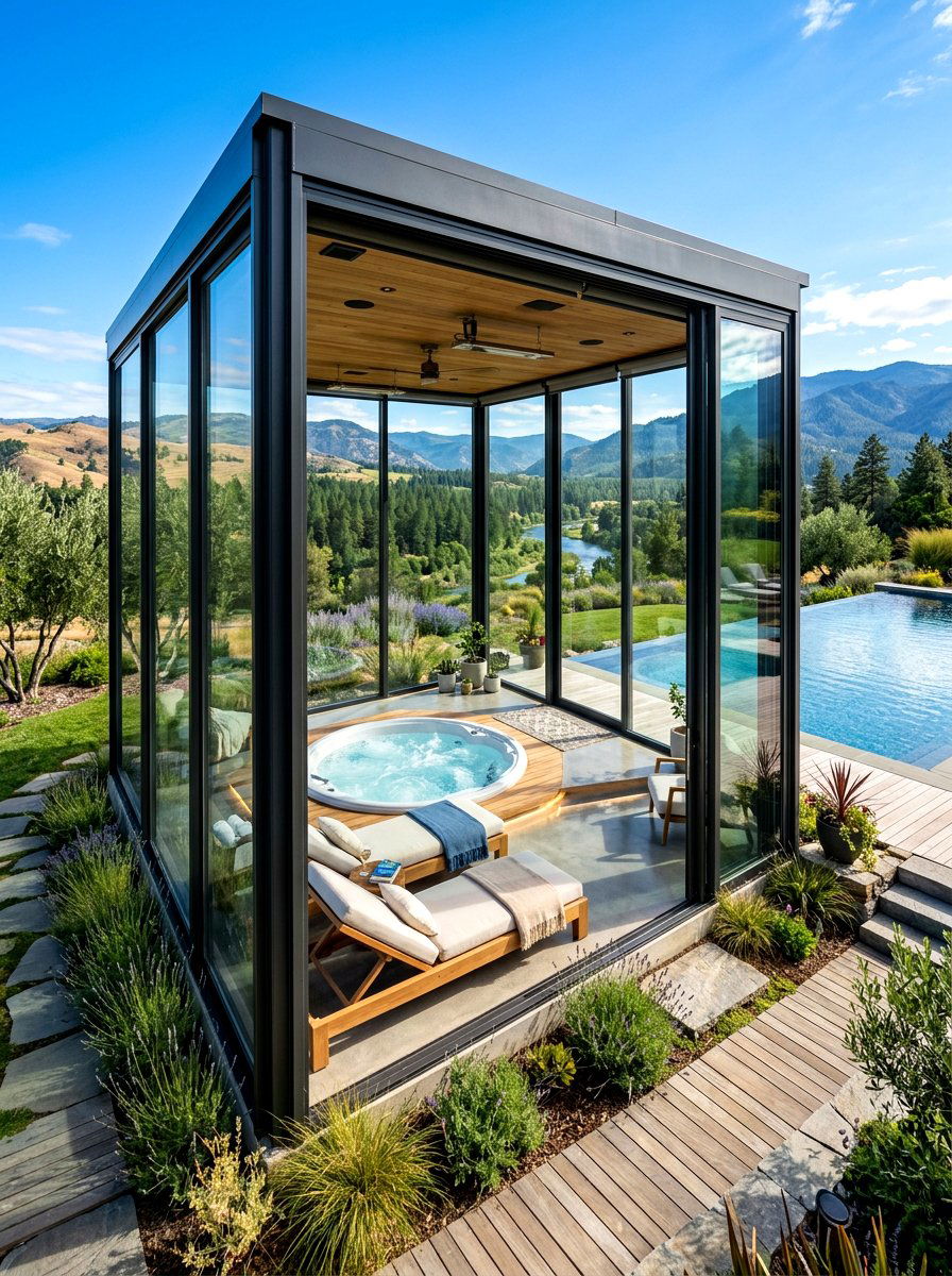 Solarium Wellness Spa Space - 30 spa patio retreat ideas
