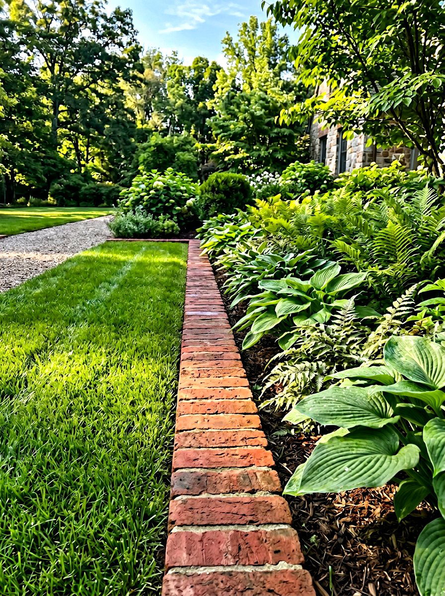Soldier Course Brick - 30 brick garden edging ideas