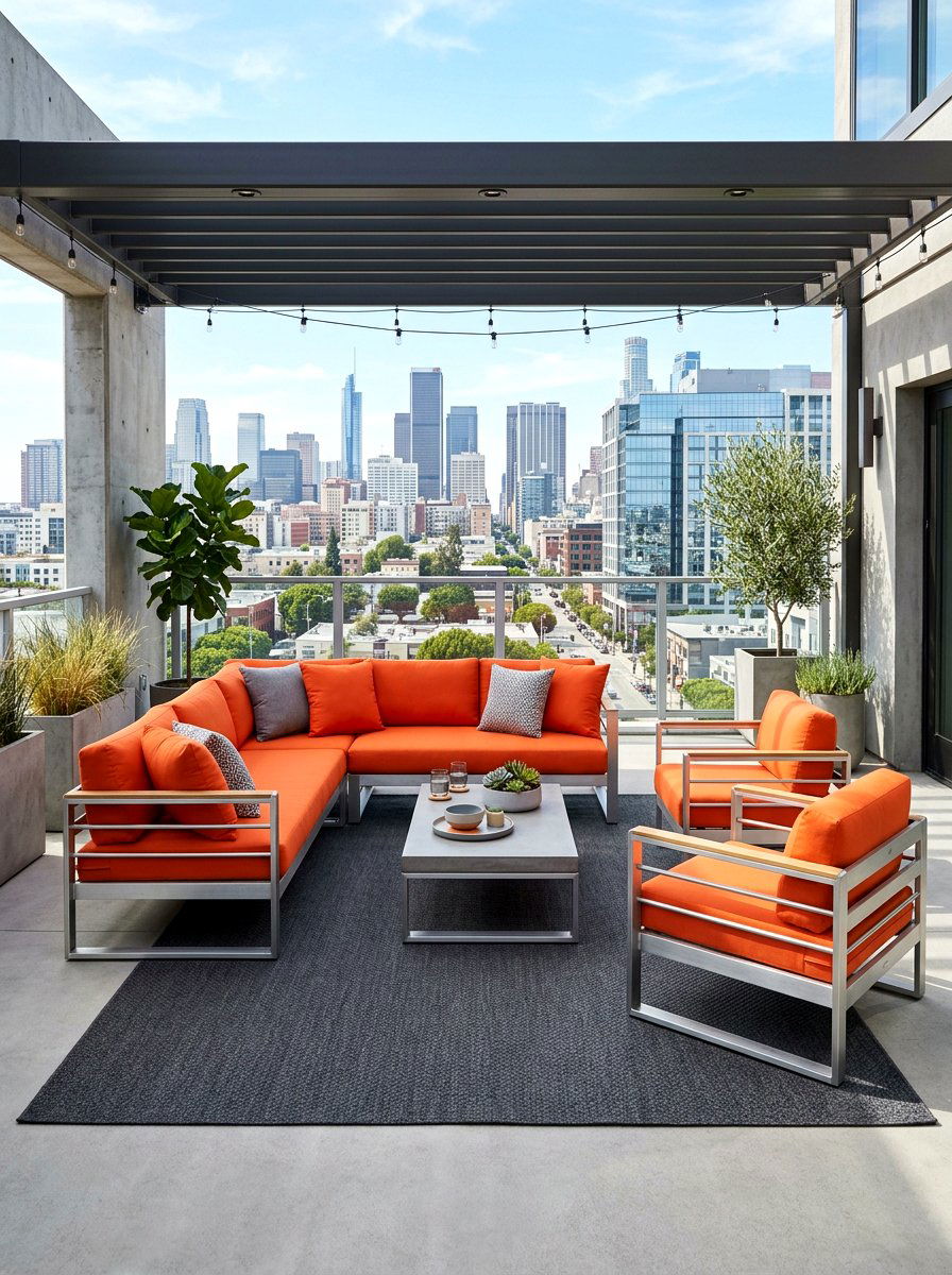 Solid Charcoal Patio Rug - 30 patio rug ideas