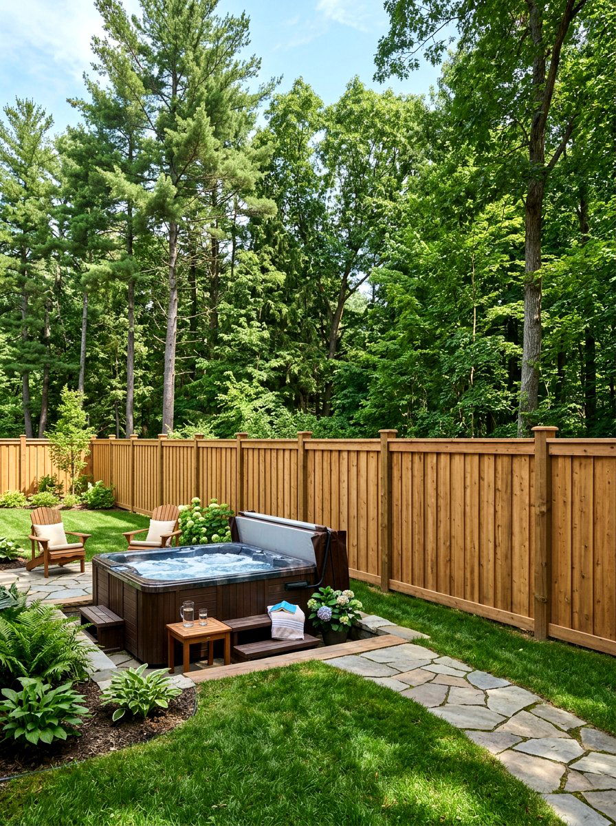 Solid Privacy Wood Fence - 30 wooden fence ideas