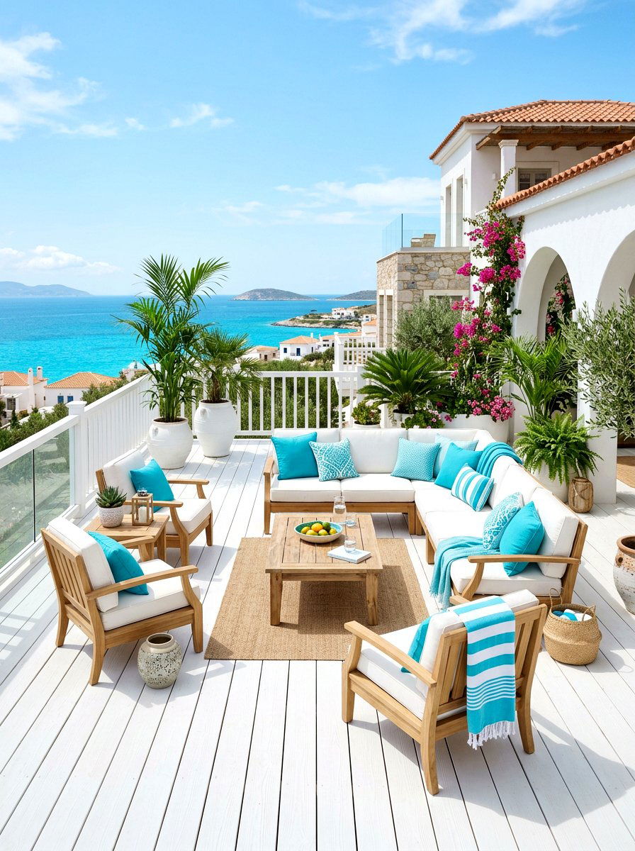 Solid White Deck - 30 wood stain deck ideas